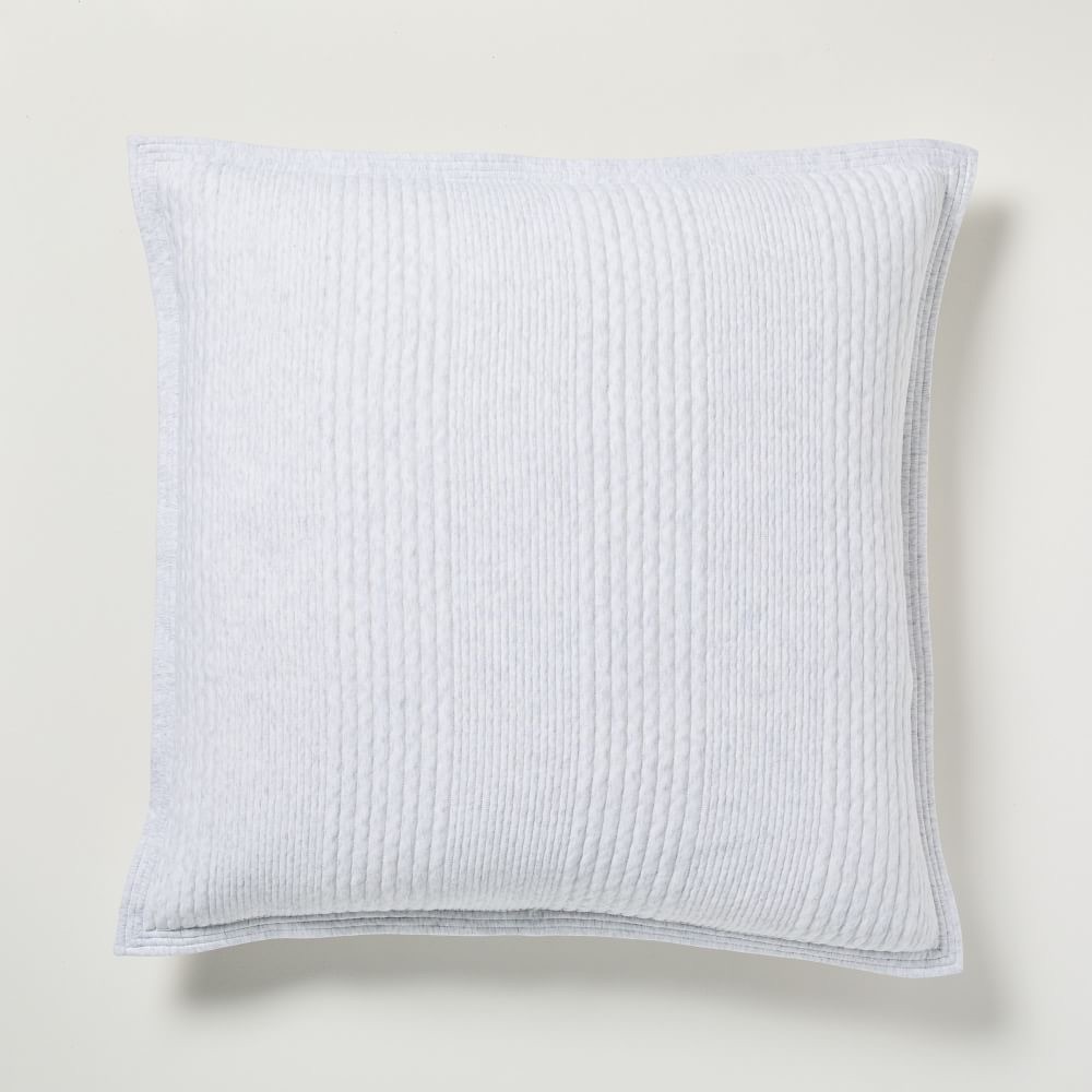 West Elm Cotton Cloud Jersey Shams Euro Light Heather Gray